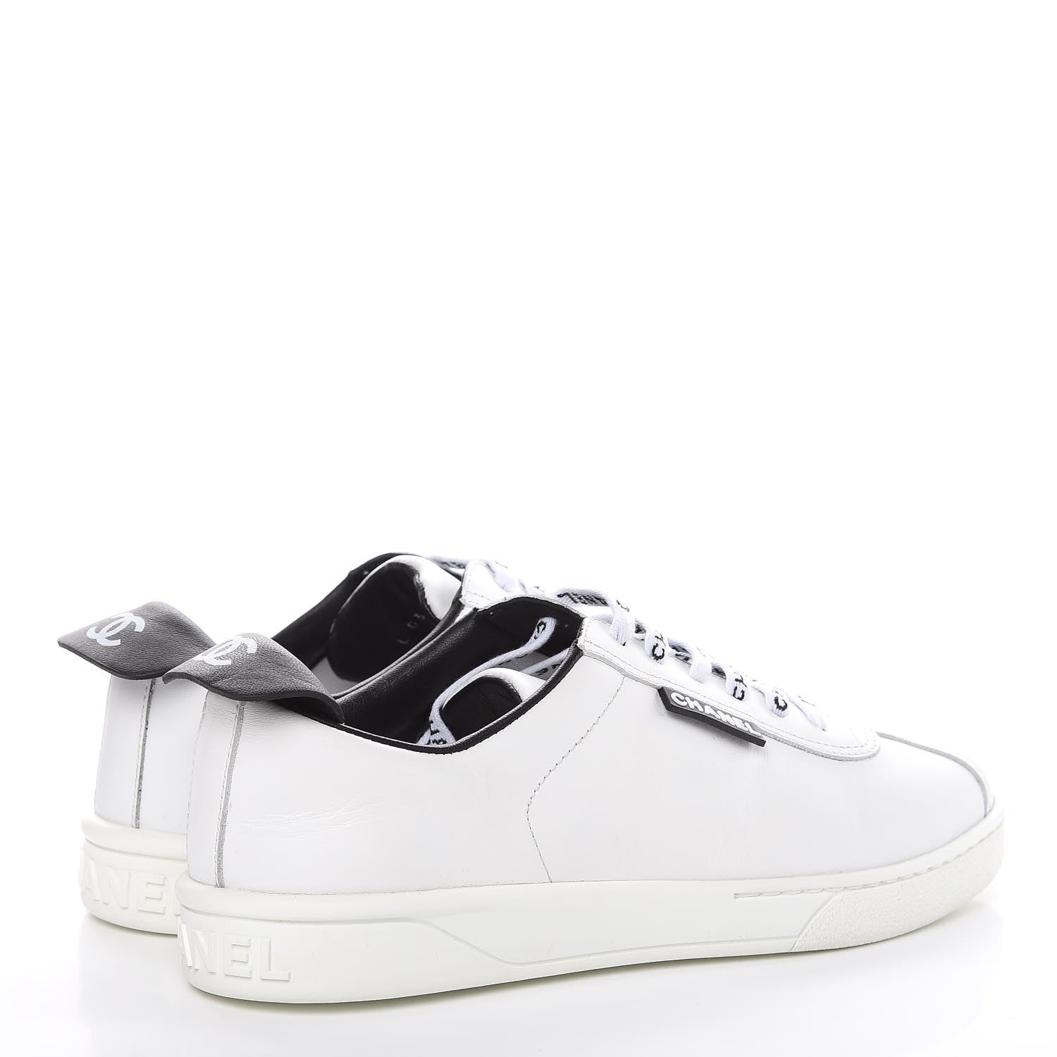 Chanel Calfskin CC Sneakers 37 White 4 of 10