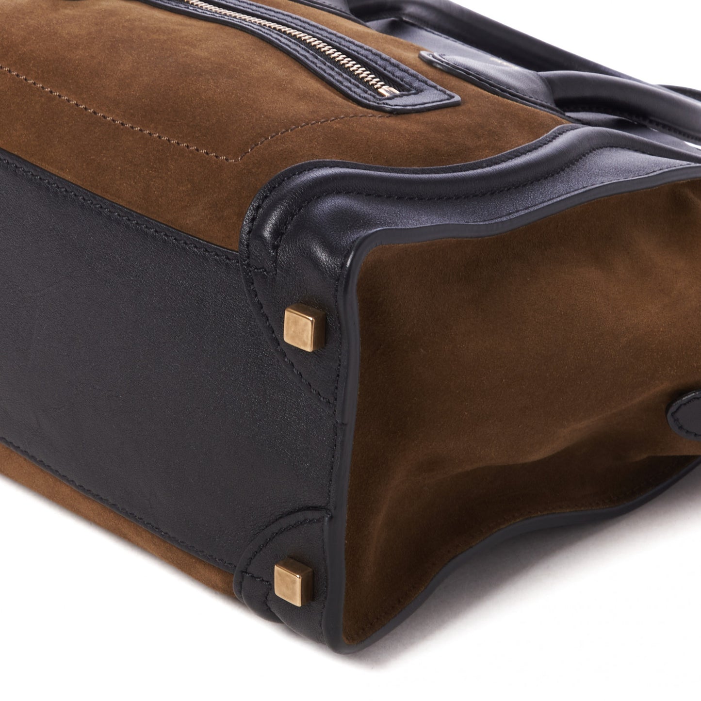 Smooth Calfskin Suede Micro Luggage Olive