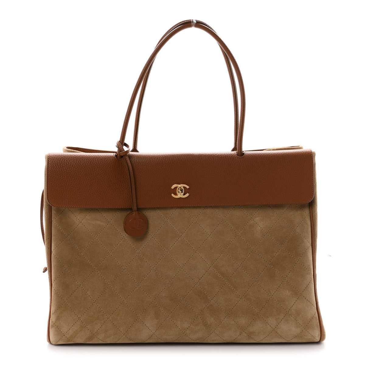 Chanel Grained Calfskin Suede Large Urban Essentials Shopping Bag Dark Beige Camel 1 of 11