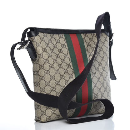 Gucci GG Supreme Monogram Web Messenger Bag Black 3 of 11