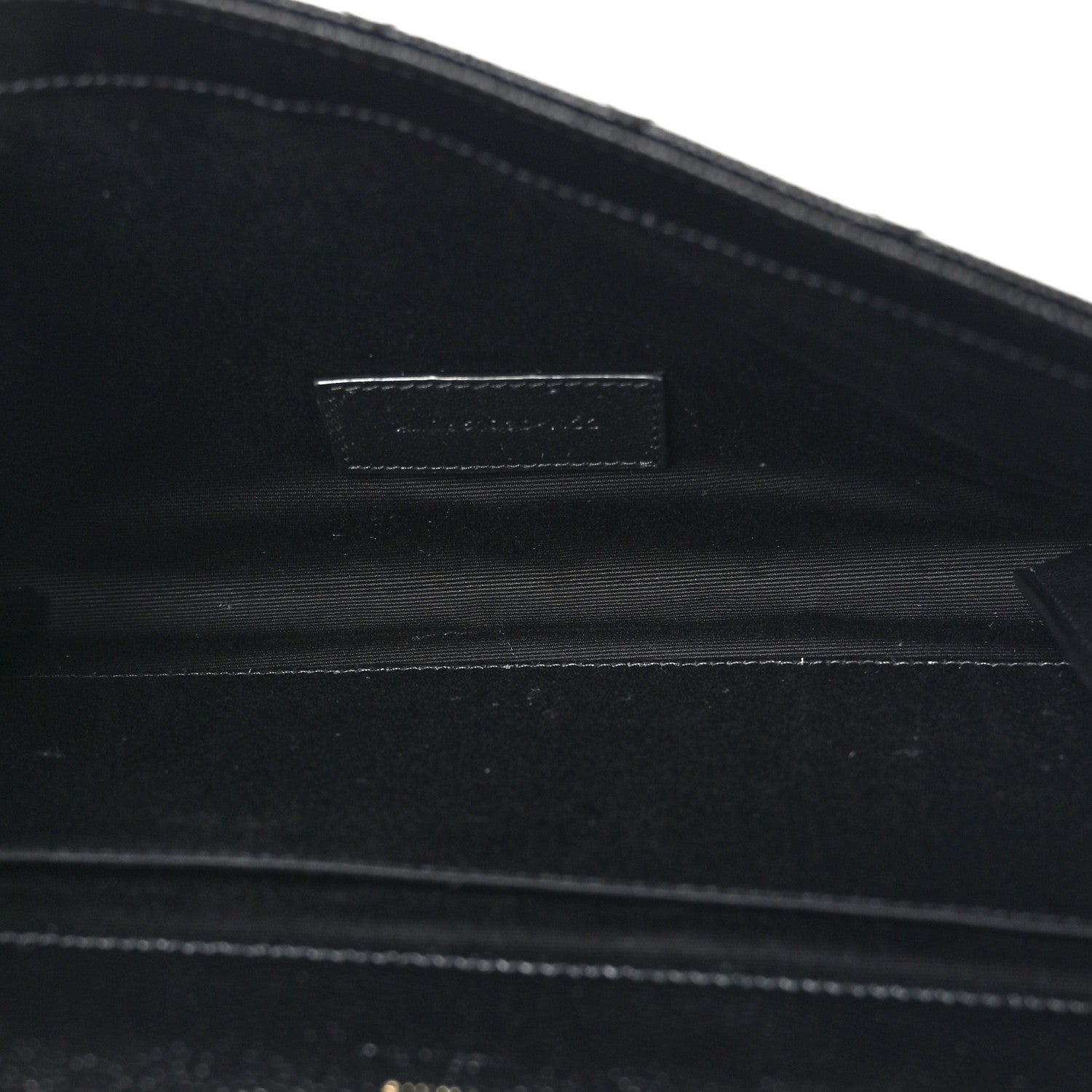 Saint Laurent Grain De Poudre Textured Mixed Matelasse Triquilt Monogram Clutch Black 5 of 8