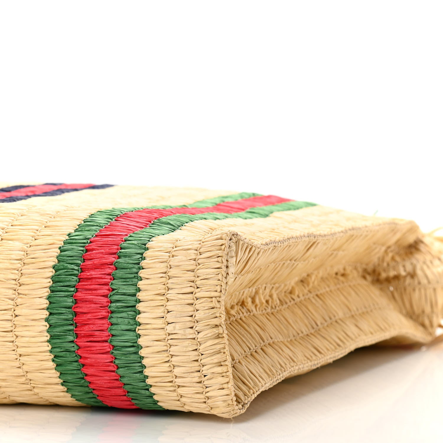 Gucci Raffia Linen Web Cestino Tote Bag 10 of 11