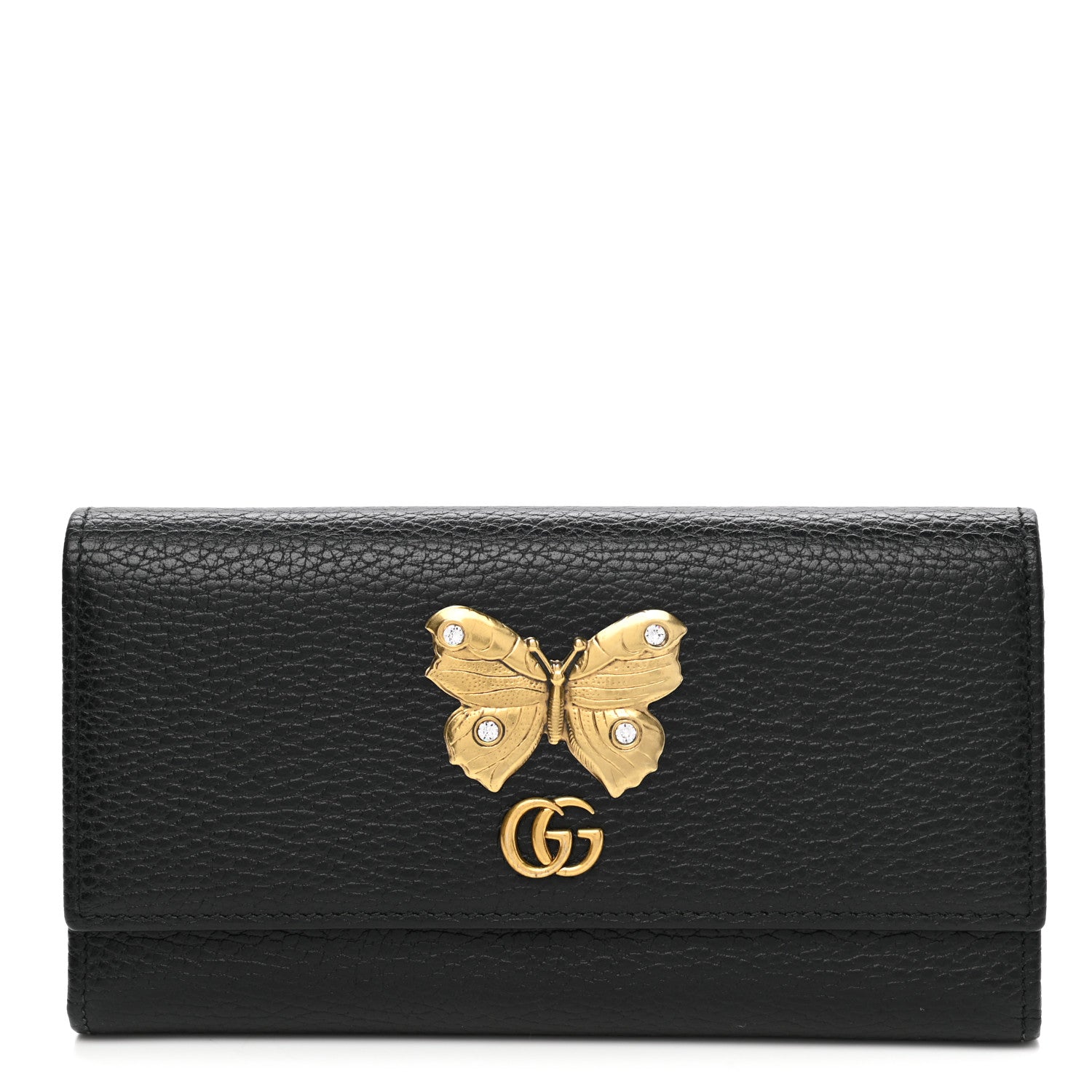 Gucci Calfskin Garden Continental Wallet Black 1 of 9