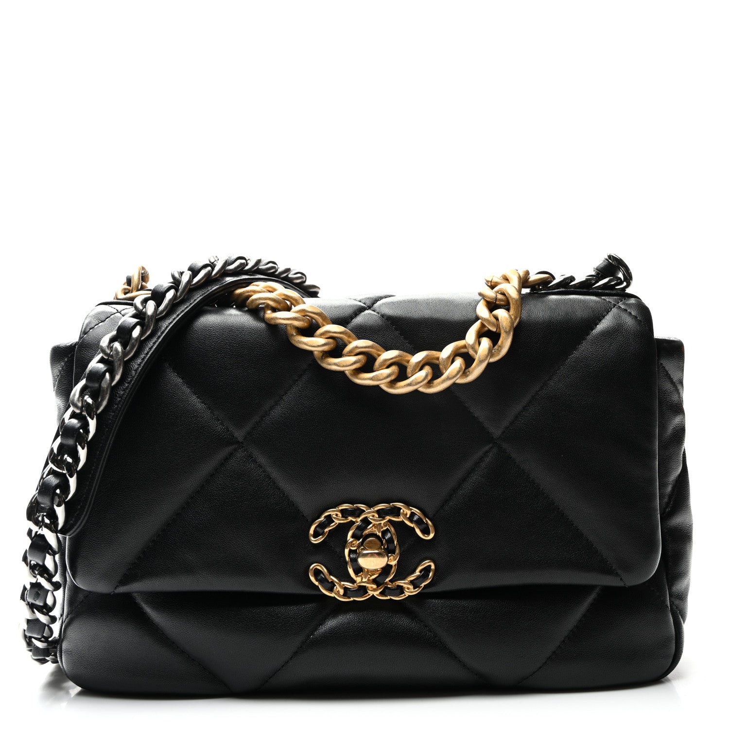 Chanel Goatskin Quilted Medium Chanel 19 Flap Black 1 of 10
