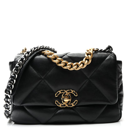 Chanel Goatskin Quilted Medium Chanel 19 Flap Black 1 of 10