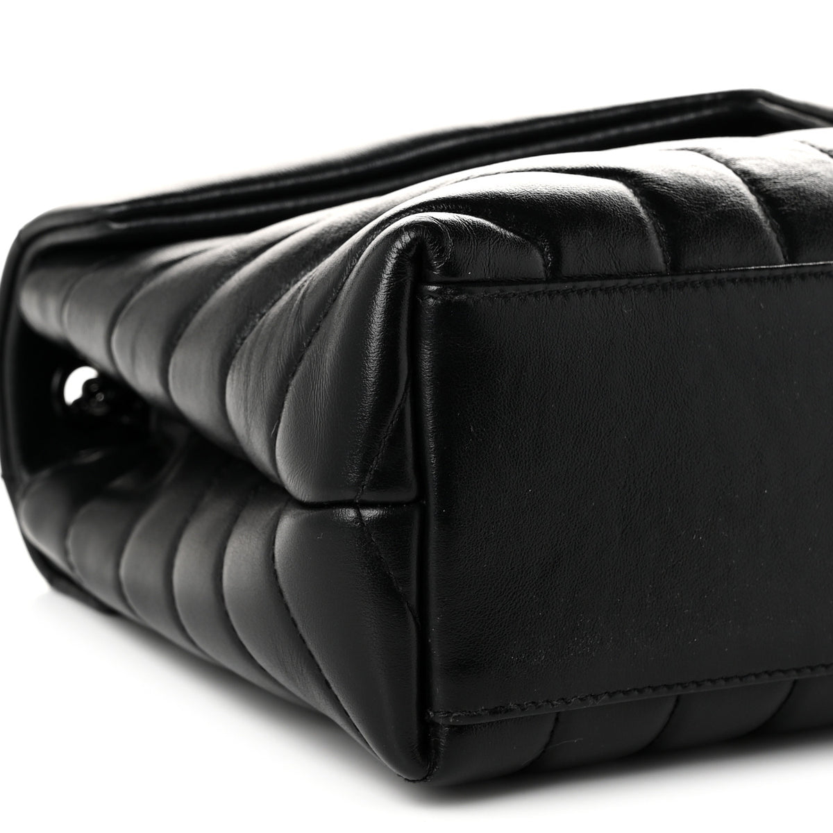 Saint Laurent Calfskin Y Quilted Monogram Monochrome Small Loulou Chain Satchel Black 9 of 11