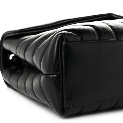 Saint Laurent Calfskin Y Quilted Monogram Monochrome Small Loulou Chain Satchel Black 9 of 11