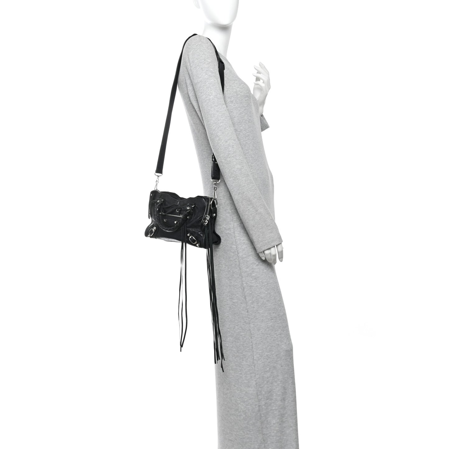 Agneau Classic Silver Hardware Mini City Black