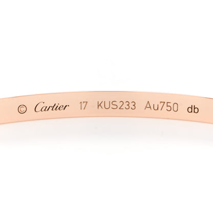 Cartier 18K Pink Gold 6 Diamond Small LOVE Bracelet 17 3 of 5