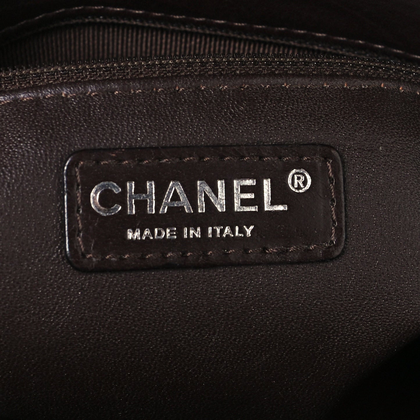 Calfskin Quilted Grand Shopping Tote GST Dark Brown