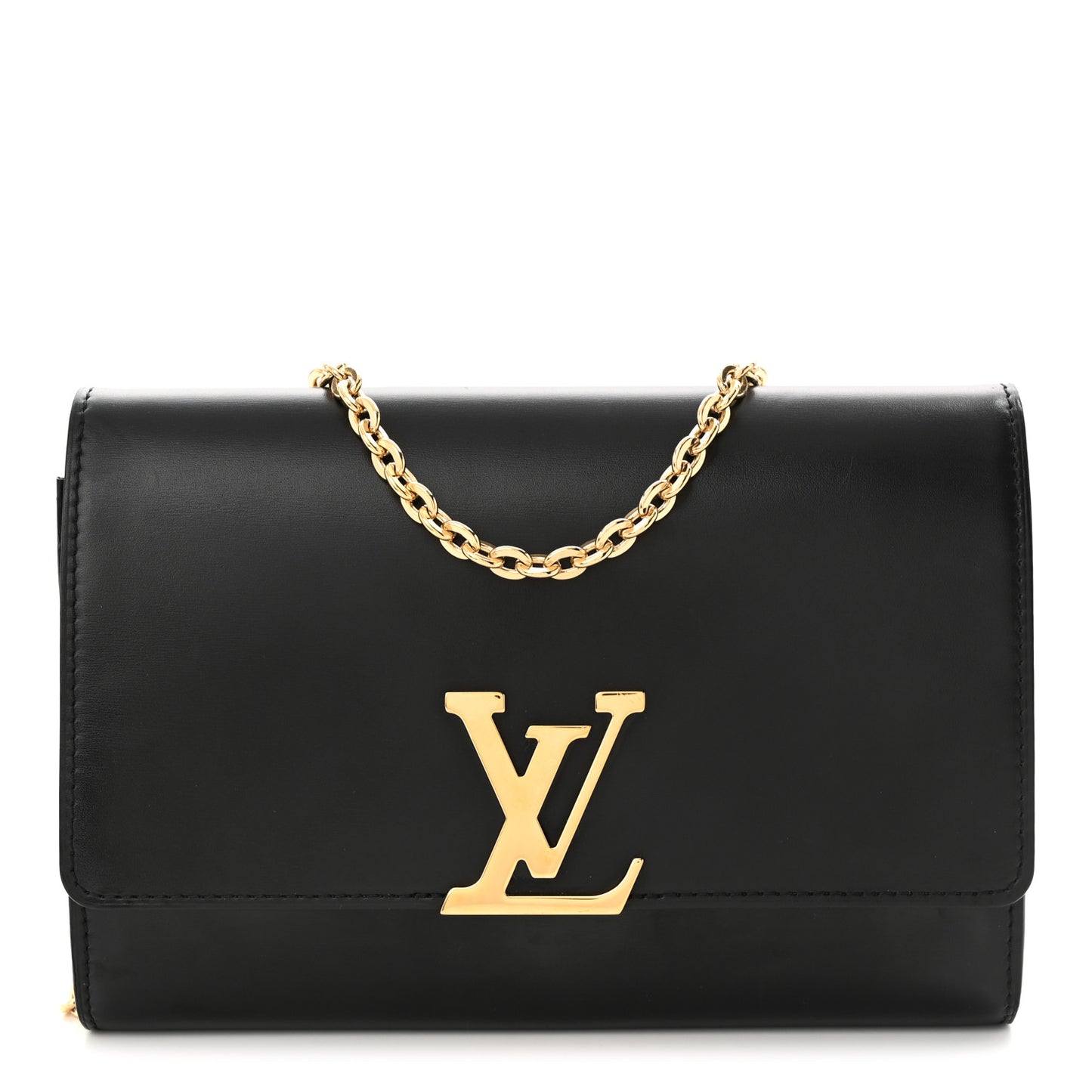 Calfskin Chain Louise GM NM Black