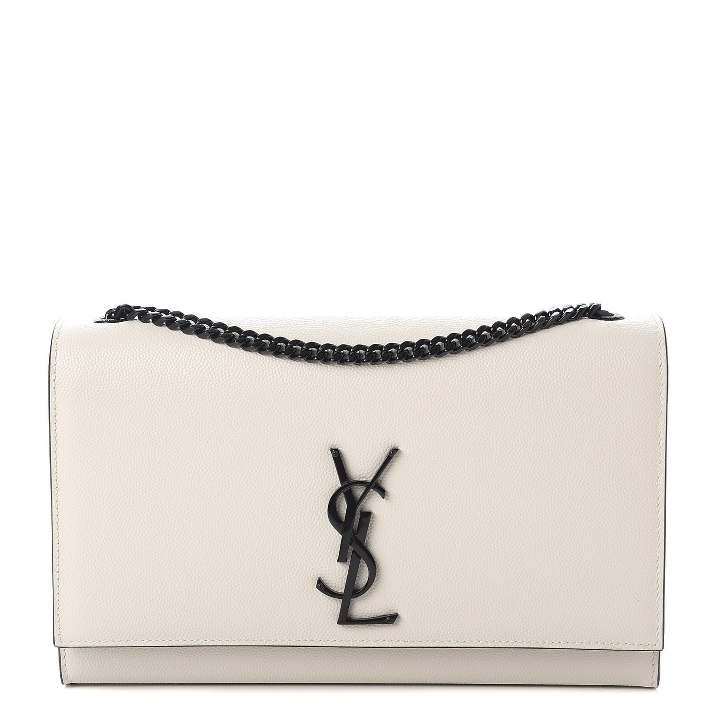 Grain De Poudre Medium Classic Monogram Kate Satchel Porcellana Black