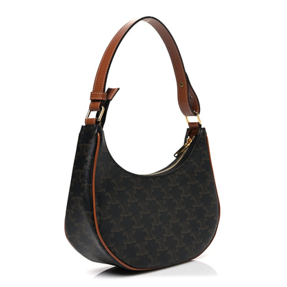 Celine Triomphe Canvas Calfskin Ava Shoulder Bag Tan 3 of 11