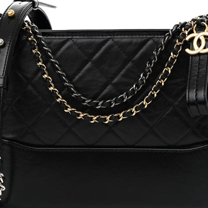 Chanel Aged Calfskin Quilted New Medium Gabrielle Hobo Black 8 of 16