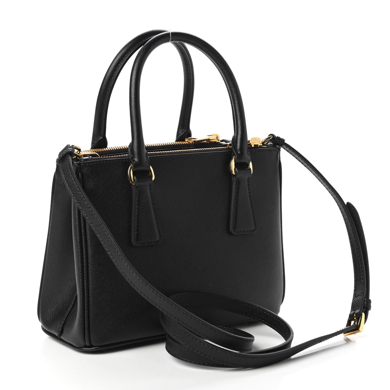 Prada Saffiano Lux Mini Galleria Double Zip Tote Black 3 of 10