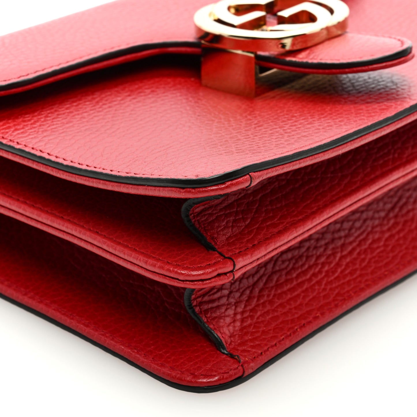 Dollar Calfskin Small Interlocking G Shoulder Bag Red