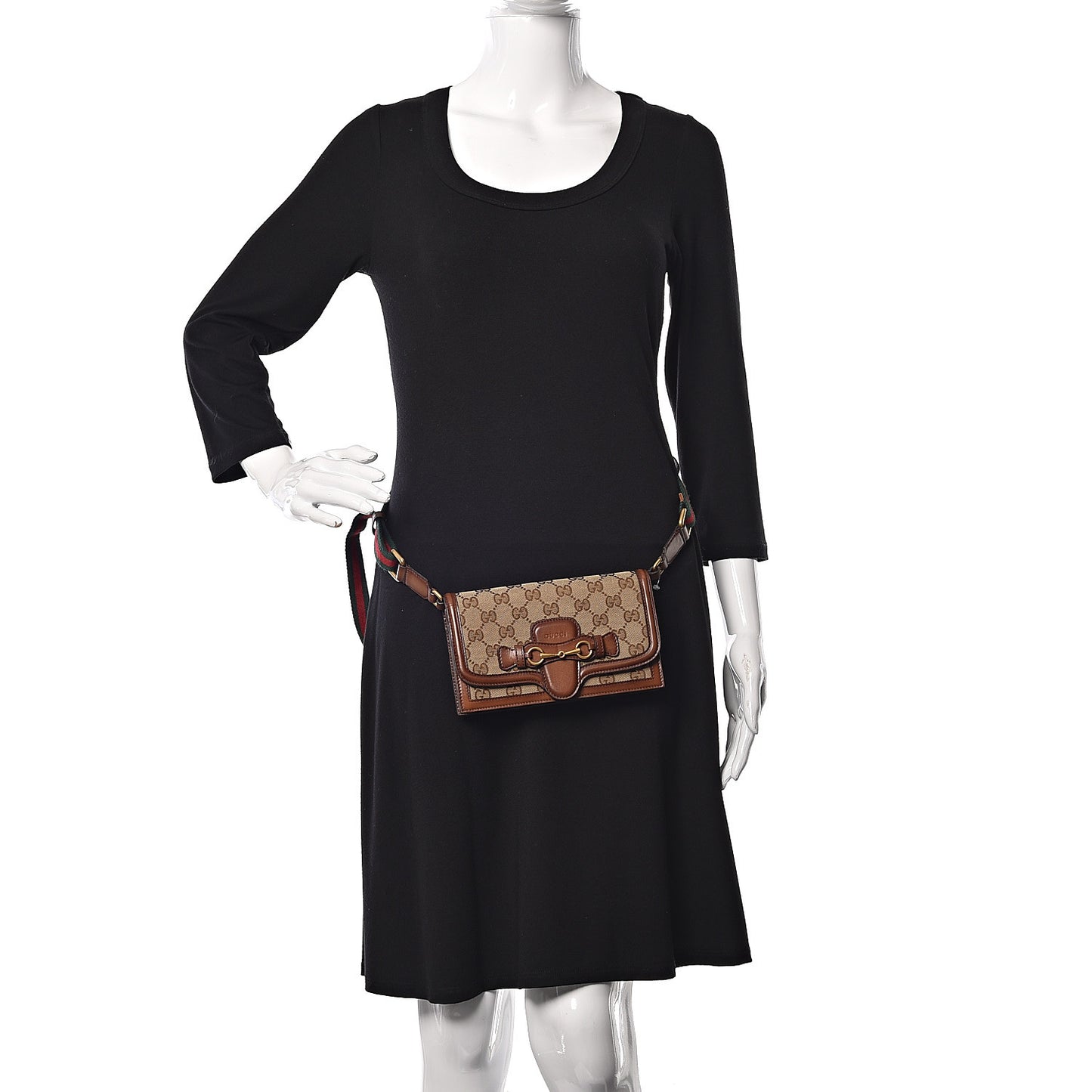 Monogram Lady Web Convertible Wallet Beige Cuir