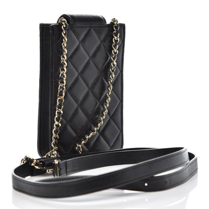 Chanel Lambskin Quilted CC Phone Holder Black 5 of 11