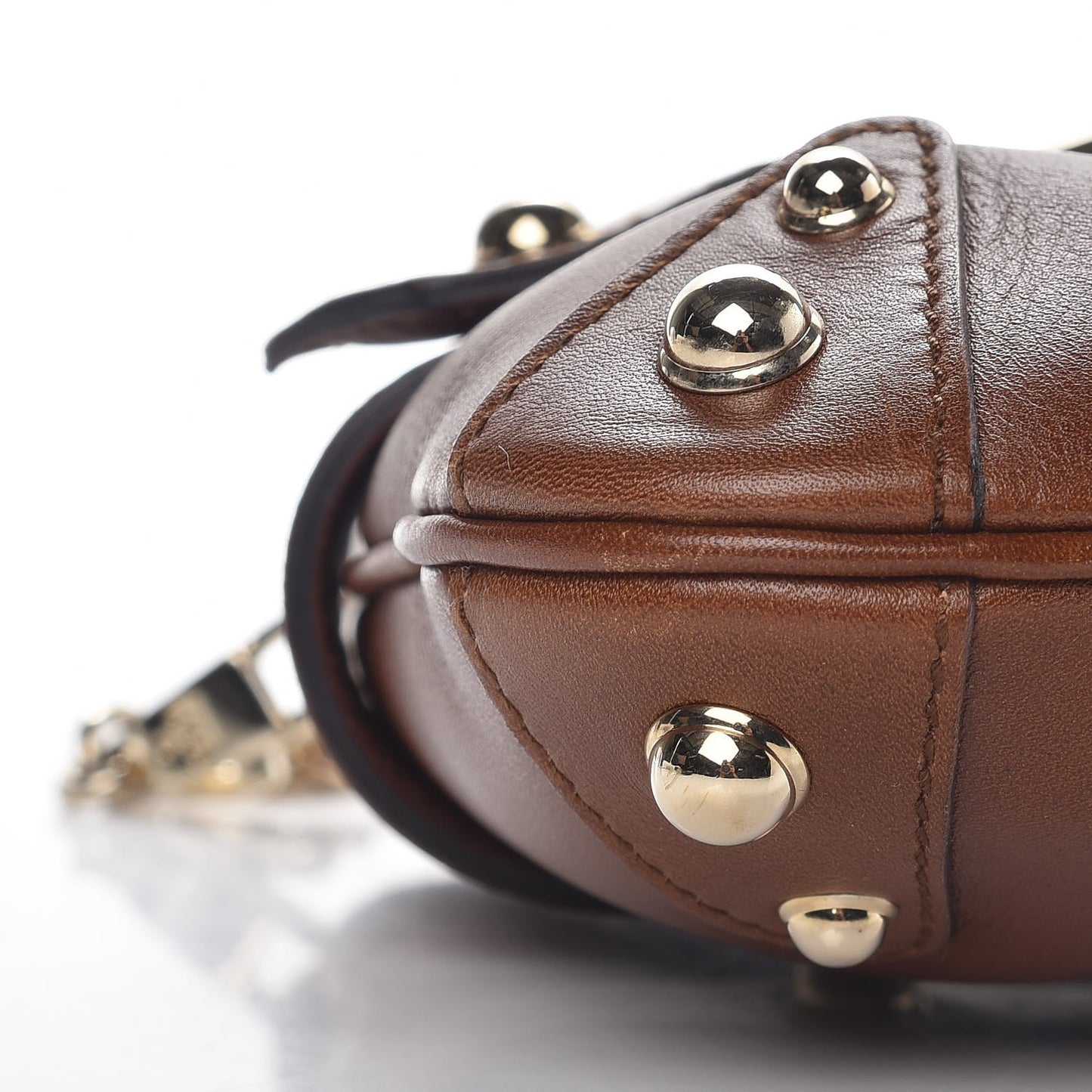 Calfskin Horsebit Chain Clutch Cuir