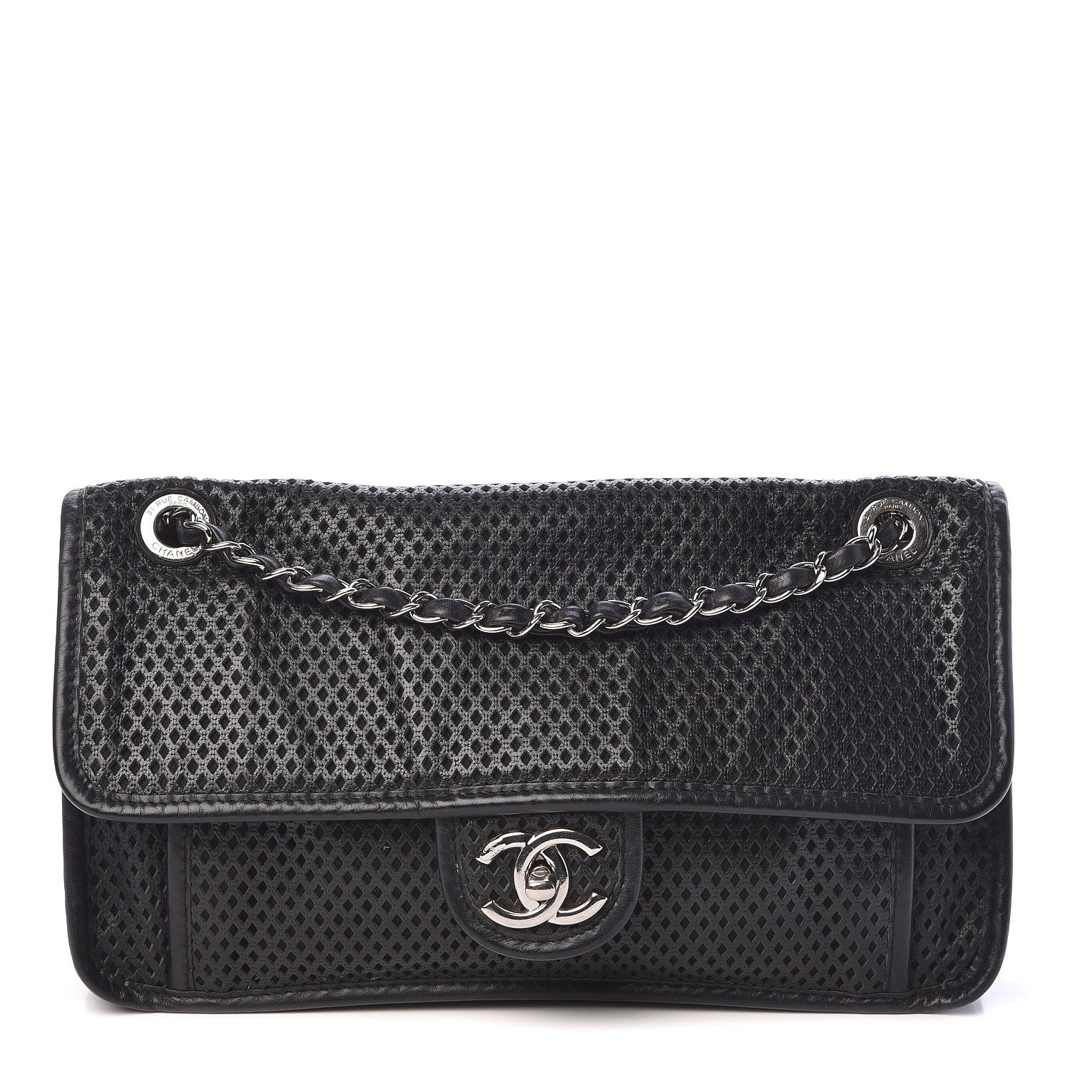 Chanel Perforated Calfskin Large Up In The Air Flap Black 1 of 10