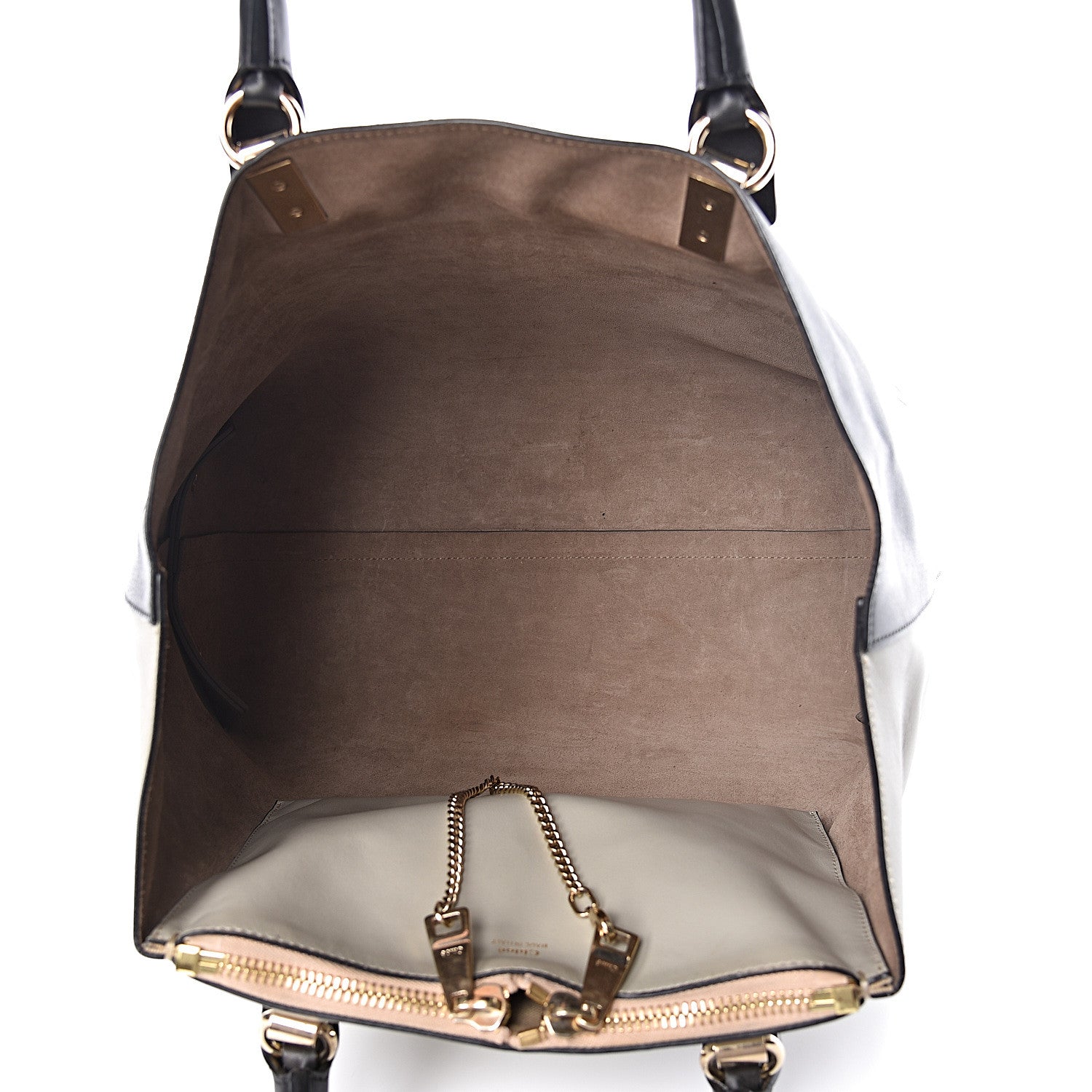 Chloe Smooth Calfskin Medium Baylee Two Tone Tote Marshmallow Grey Black 5 of 15