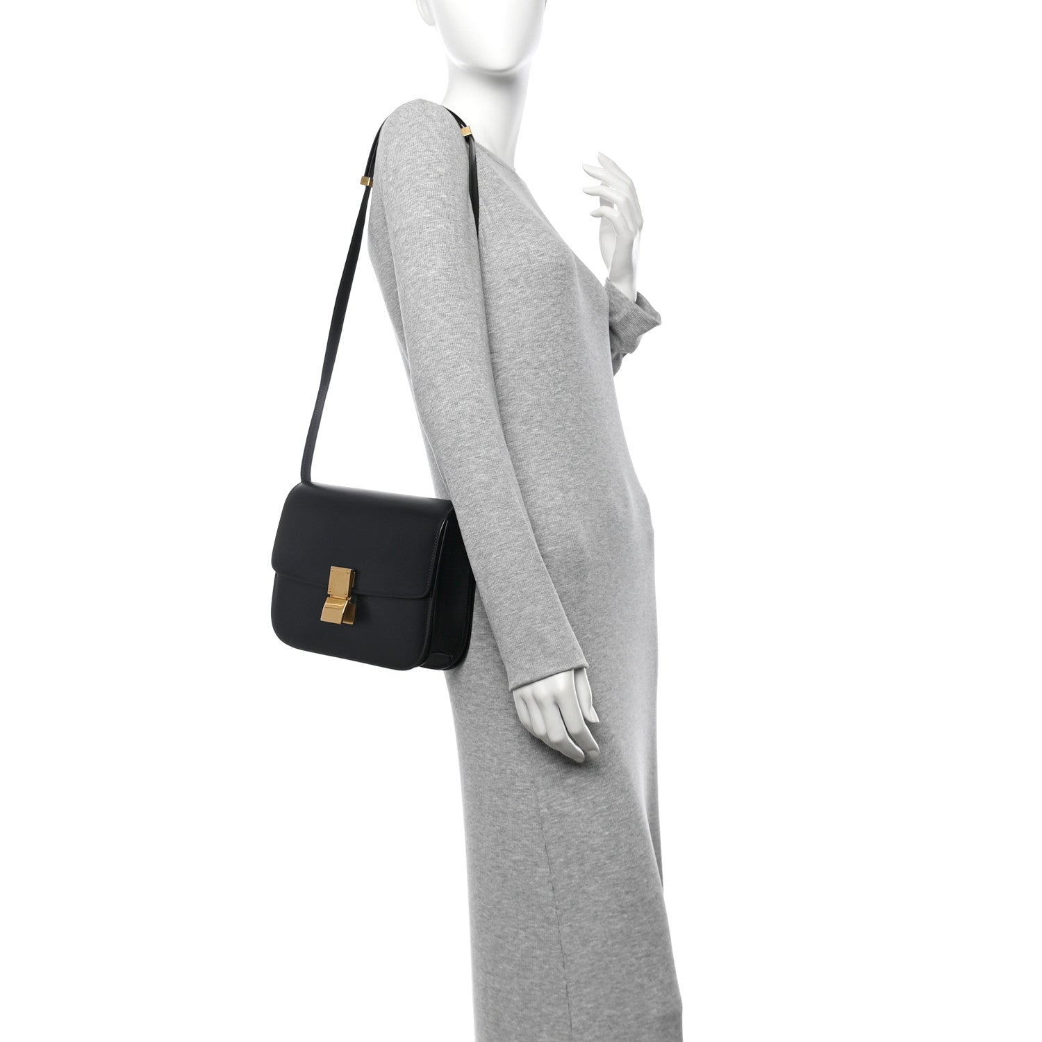 Celine Box Calfskin Medium Classic Box Flap Black 2 of 11