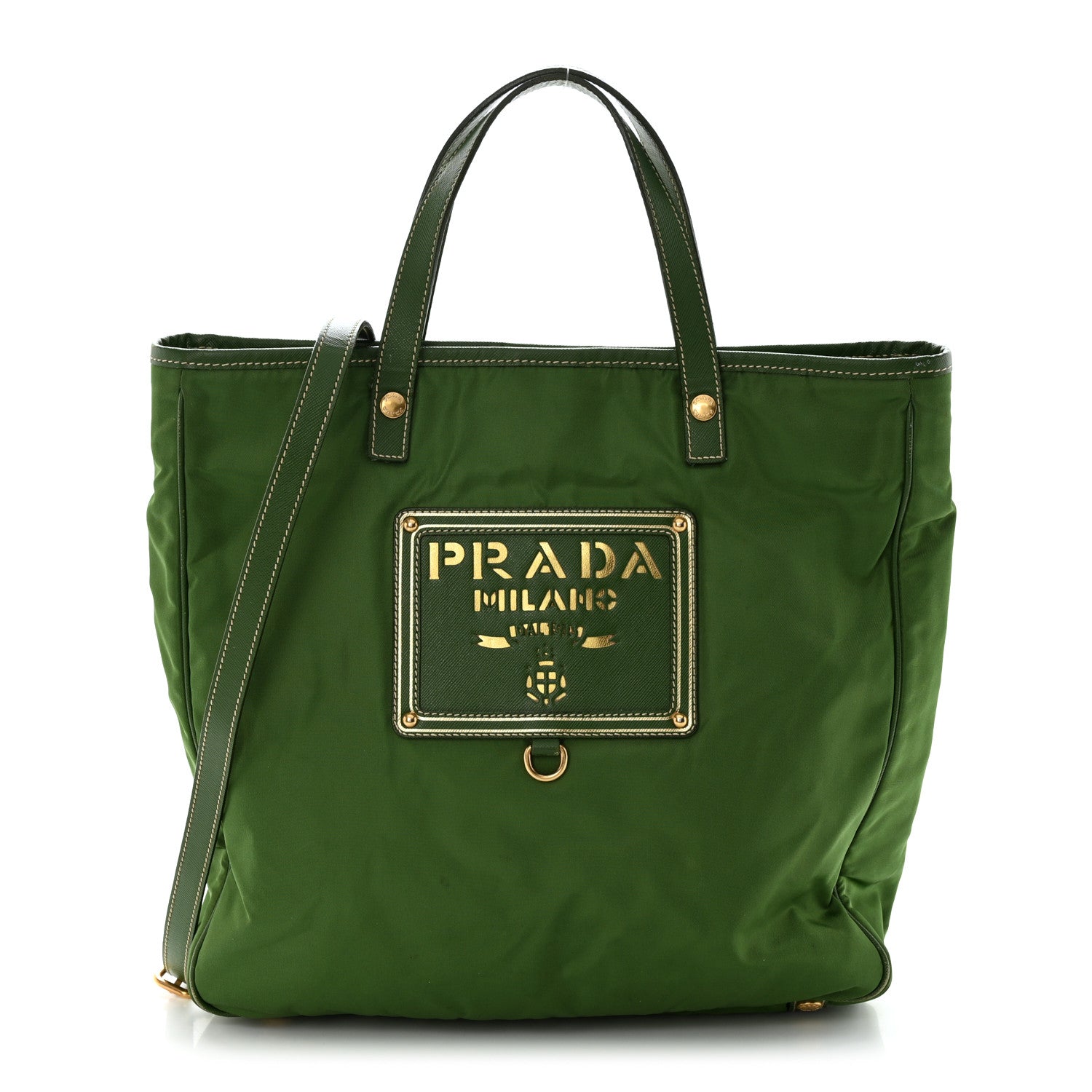 Prada Tessuto Nylon Oro Tote Larice 1 of 12