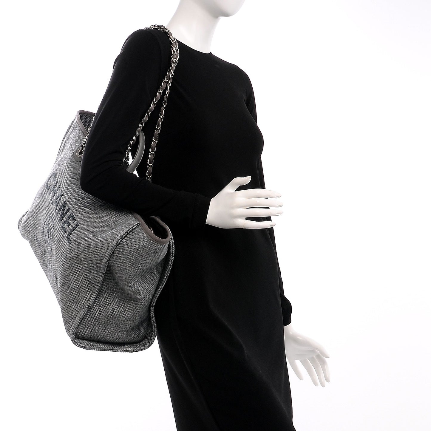 Canvas Large Deauville Tote Grey