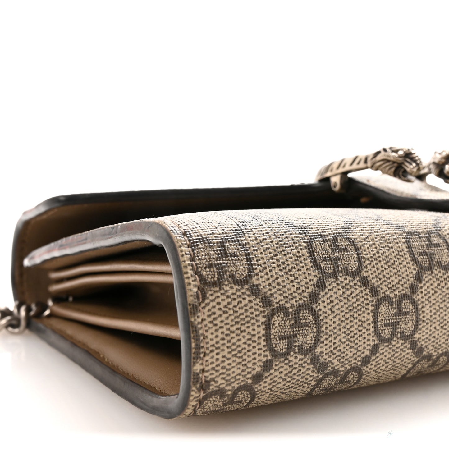 GG Supreme Monogram Mini Dionysus Chain Wallet Beige Taupe
