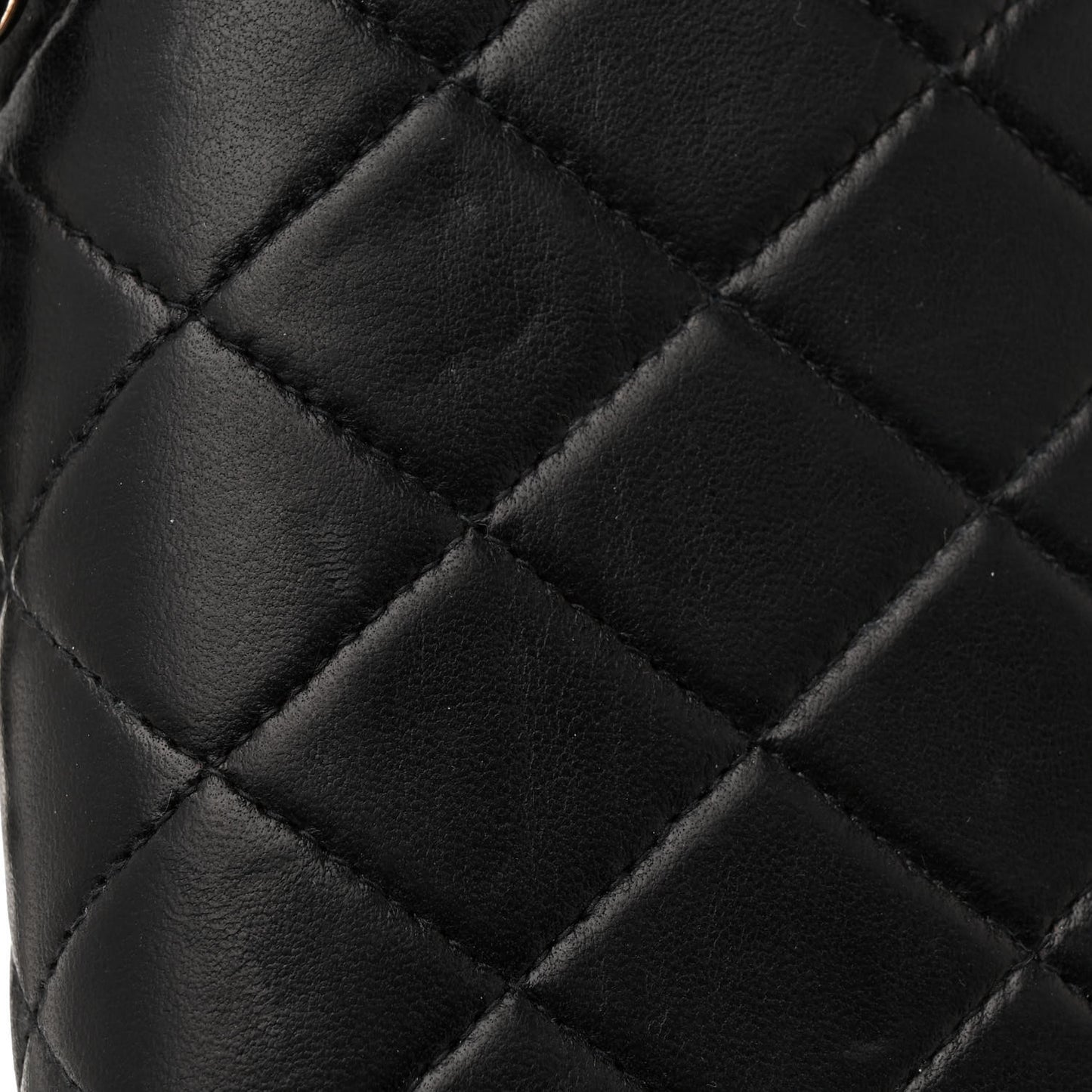 Lambskin Quilted Medium Double Flap Black