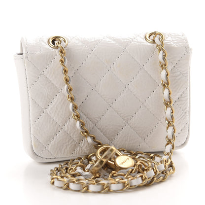 Chanel Shiny Aged Calfskin Quilted Waist Belt Bag White 3 of 12