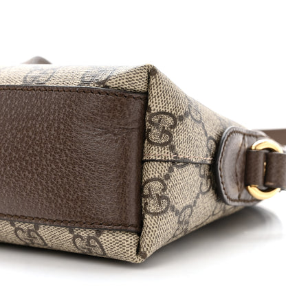 Gucci GG Supreme Monogram Textured Dollar Calfskin Web Small Ophidia Dome Shoulder Bag Beige Ebony New Acero 10 of 11