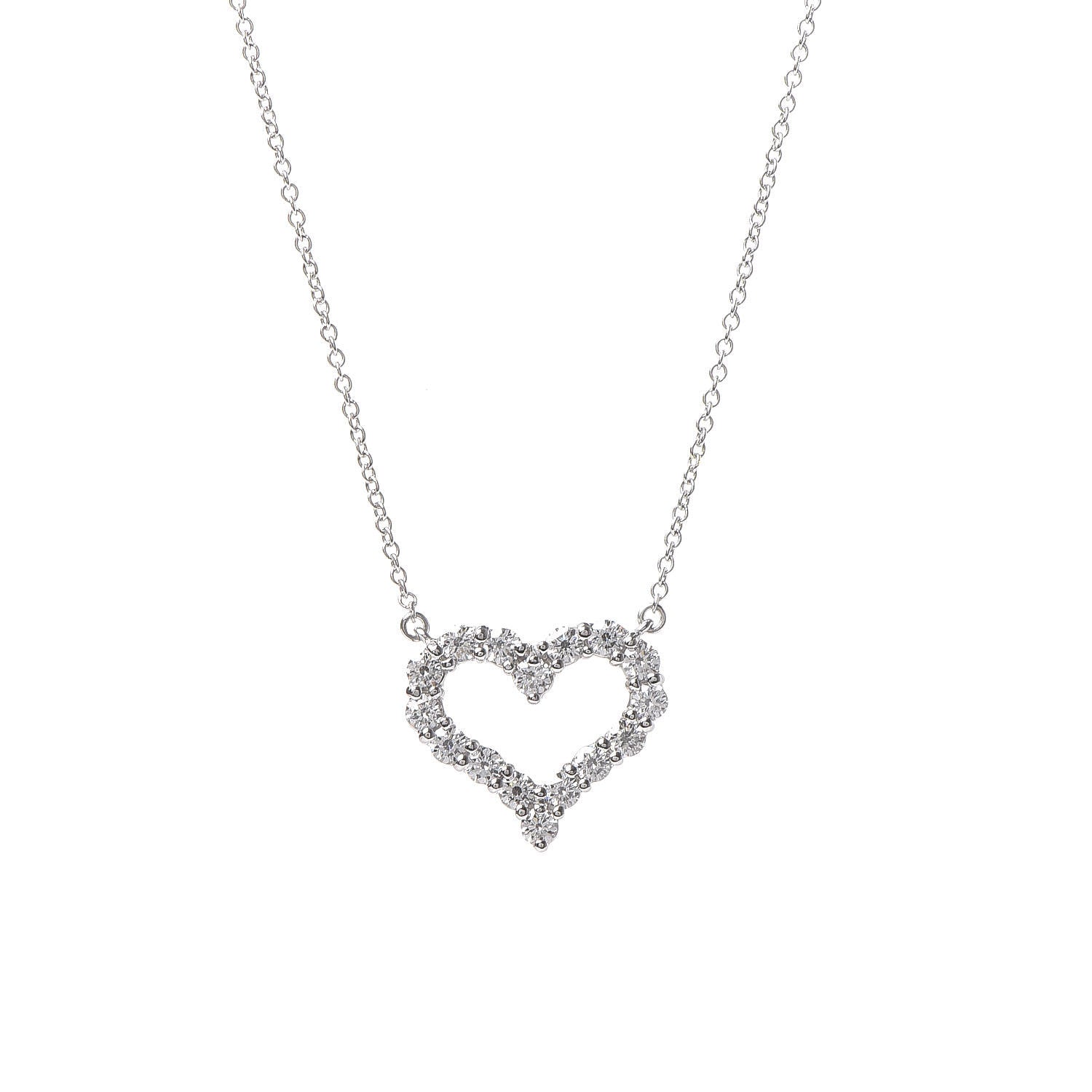 Tiffany Platinum Diamond Small Heart Pendant Necklace 4 of 6