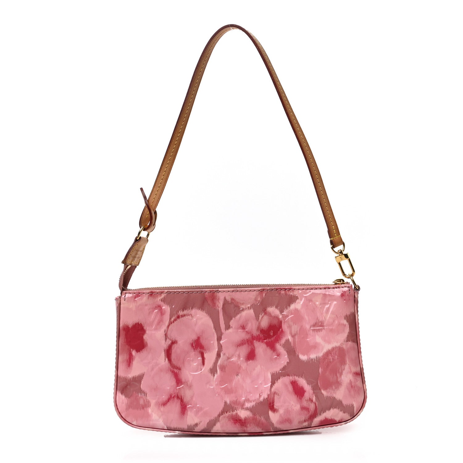 Louis Vuitton Vernis Ikat Pochette Accessories NM Rose Velours 1 of 8
