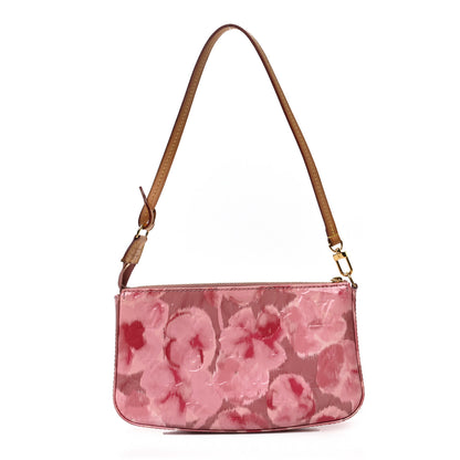 Louis Vuitton Vernis Ikat Pochette Accessories NM Rose Velours 1 of 8