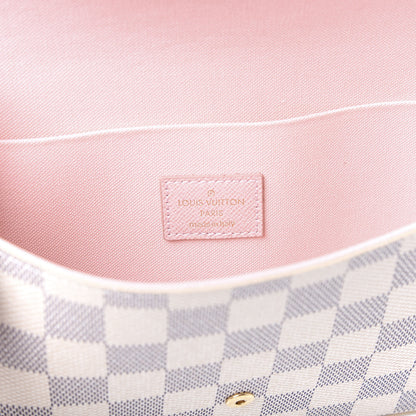 Louis Vuitton Damier Azur Pochette Felicie Chain Wallet Rose Ballerine 5 of 10