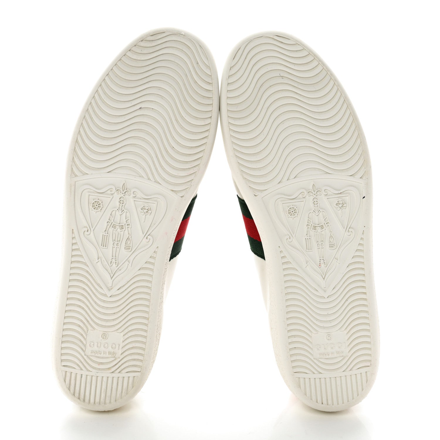 Gucci Calfskin Ayers Bee Embroidered Womens Ace Sneakers 37 White Green 5 of 12