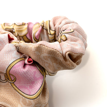 Gucci Silk Monogram Chain Print Scrunchie Hair Tie Roseate Pink 4 of 4