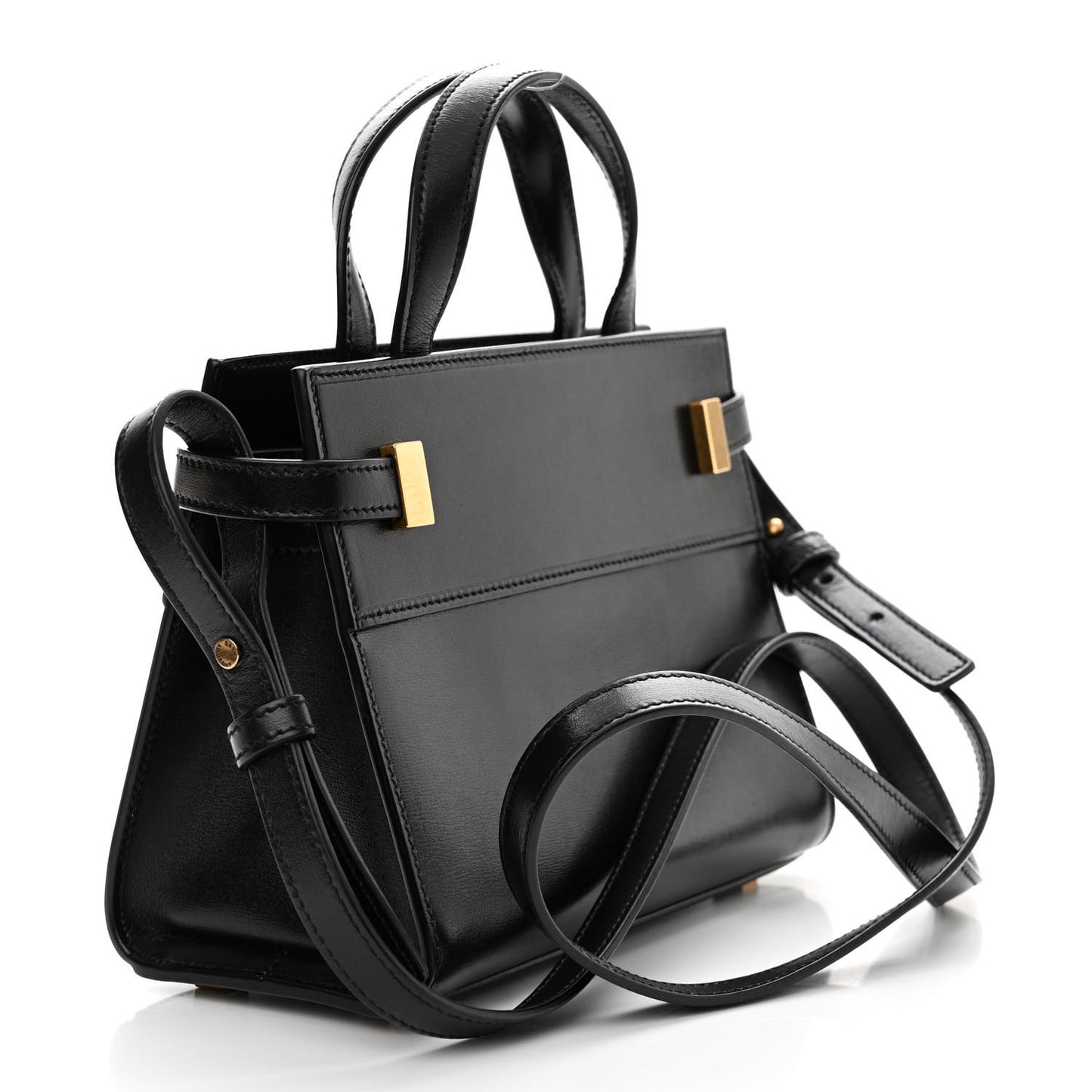 Smooth Calfskin Manhattan Nano Shopper Tote Black
