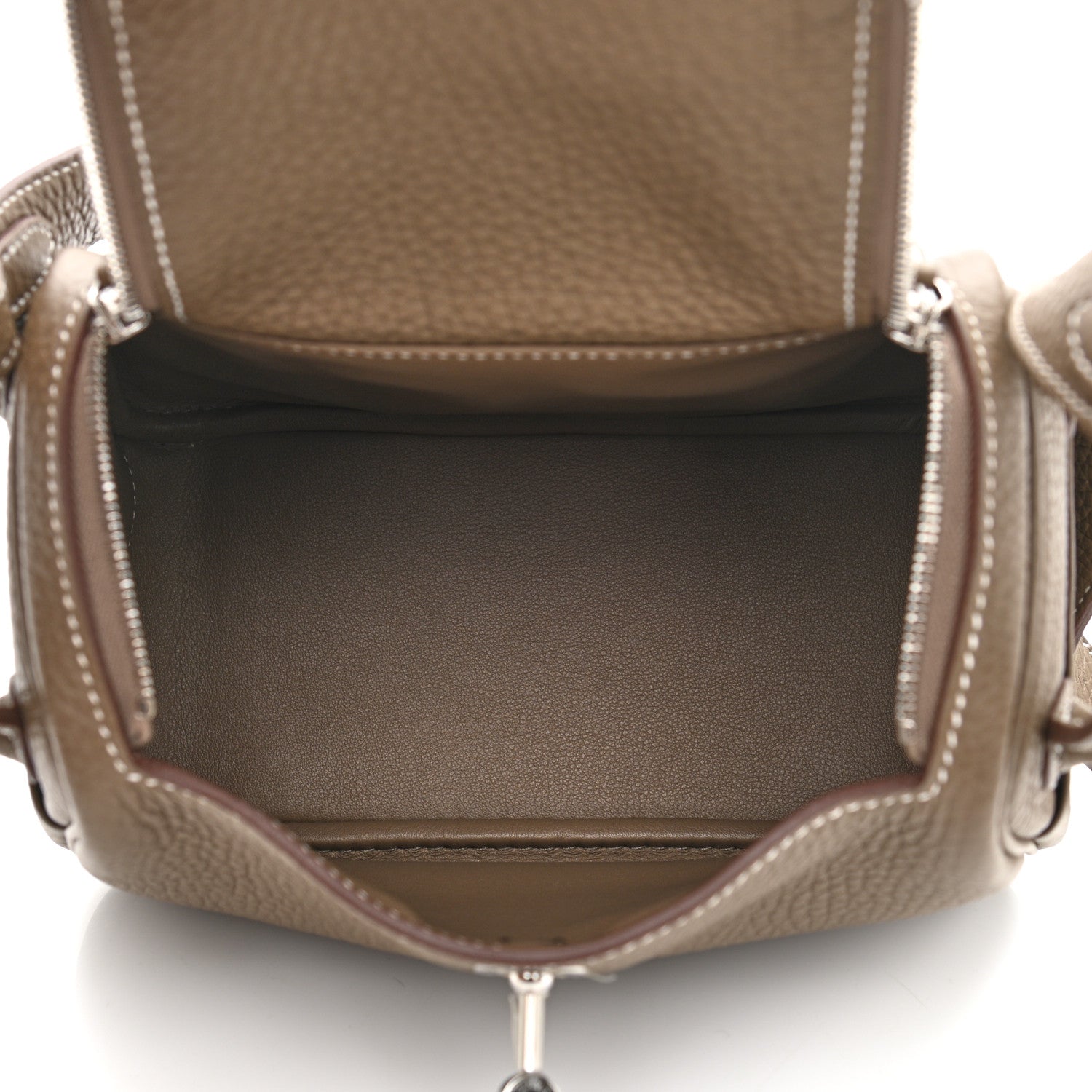 Hermes Taurillon Clemence Mini Lindy 20 Etoupe 5 of 9