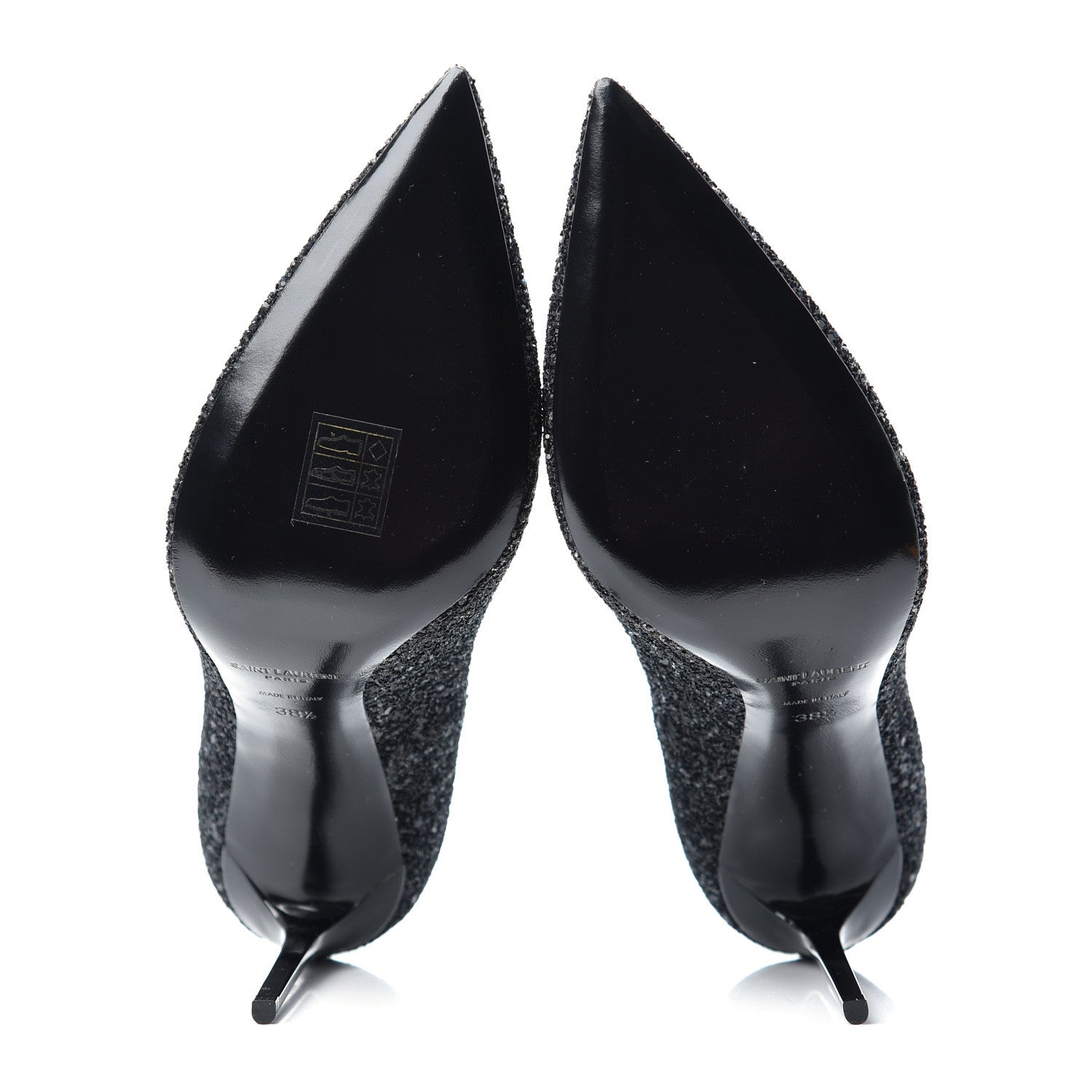 Saint Laurent Glitter Zoe 105 Pumps 38.5 Black 6 of 9