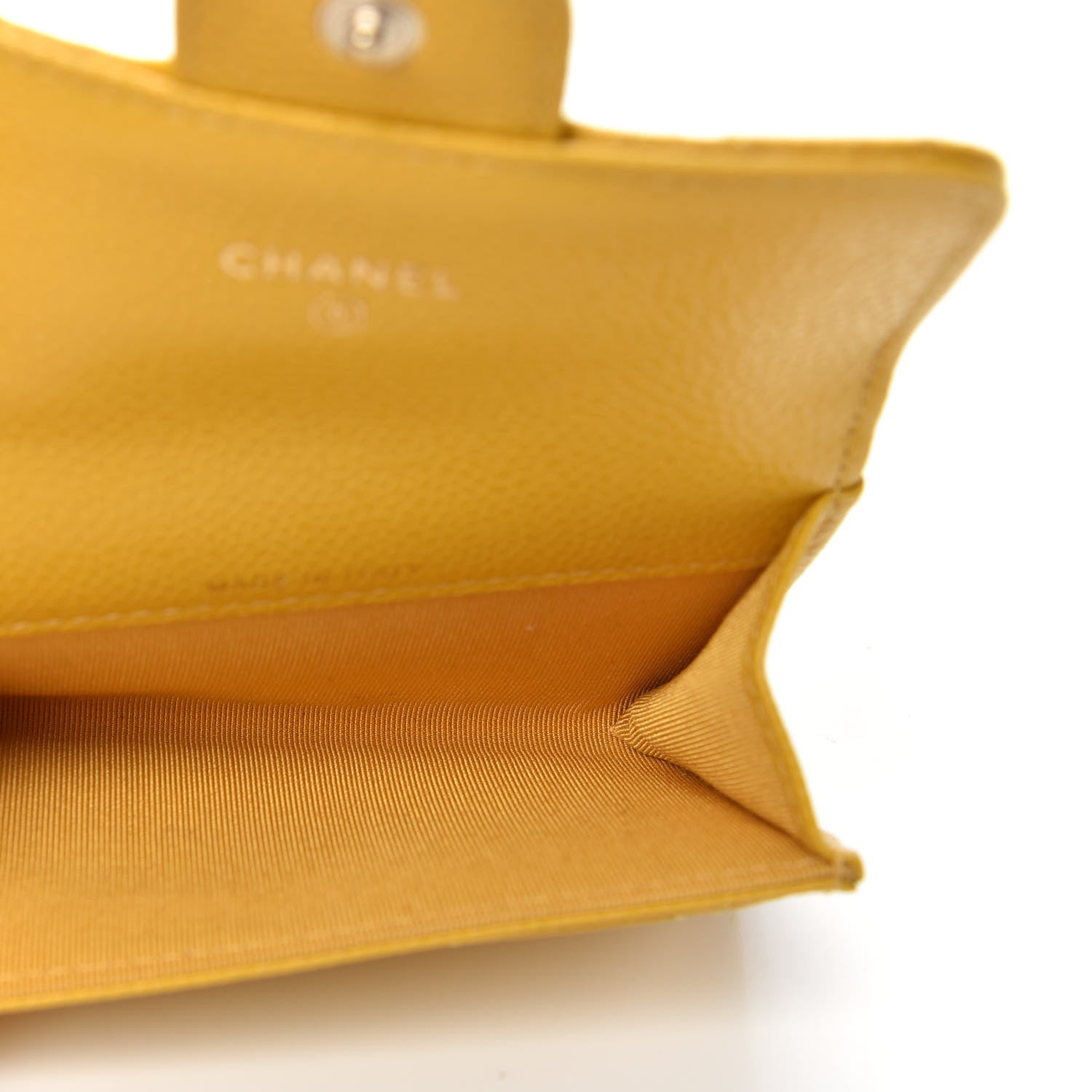 Chanel Caviar Quilted Flap Card Holder Yellow 5 of 9
