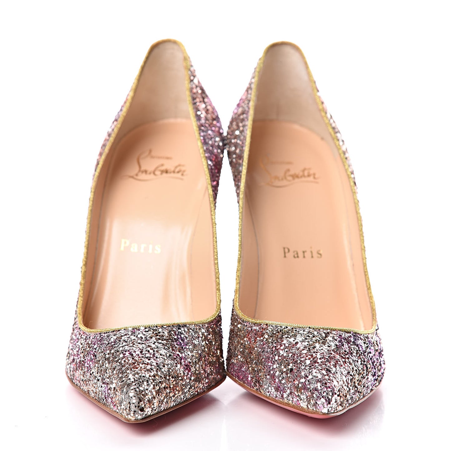 Glitter Aqua Ruban Met Pigalle Follies 100 Pumps 35.5 Rosette Gold