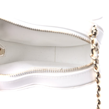 Chanel Lambskin Quilted CC In Love Heart Clutch With Chain White 5 of 12