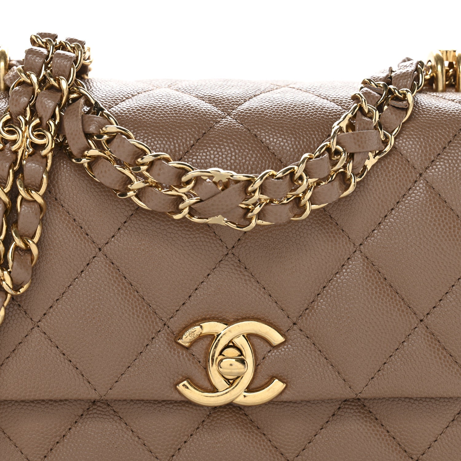 Chanel Caviar Quilted Mini Coco First Flap Beige 8 of 10