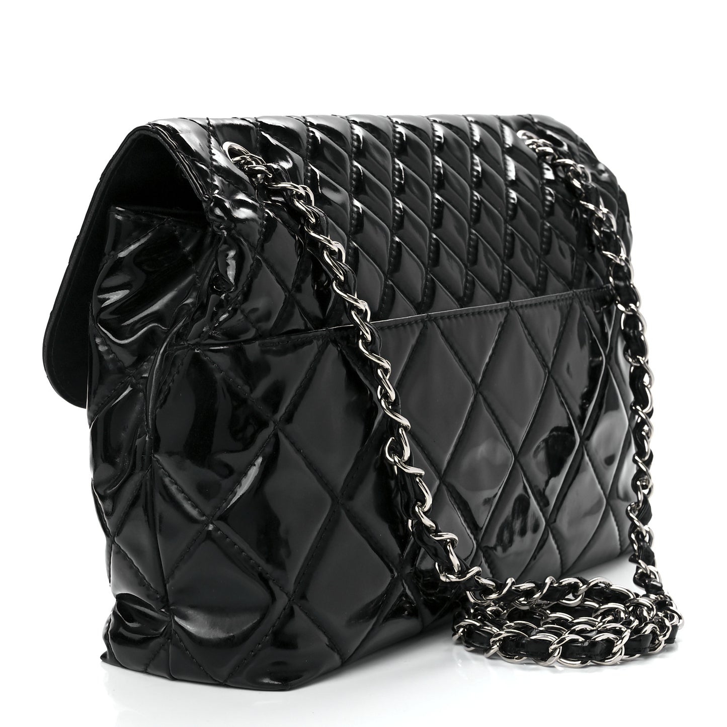 Vinyl Quilted In The Business Flap Bag Black