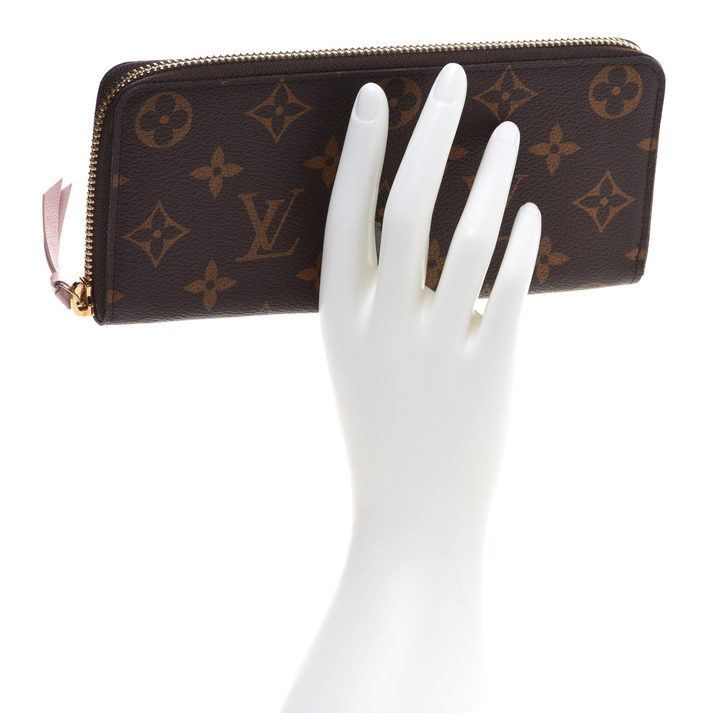 Monogram Clemence Wallet Rose Ballerine