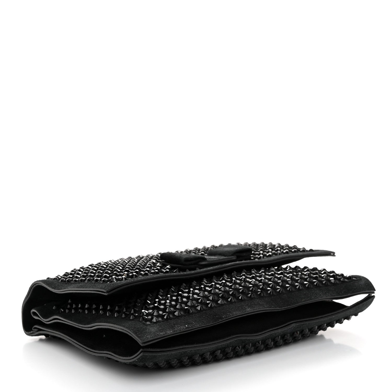 Salvatore Ferragamo Suede Crystal Embellished Small Viva Bow Shoulder Bag Black 4 of 11