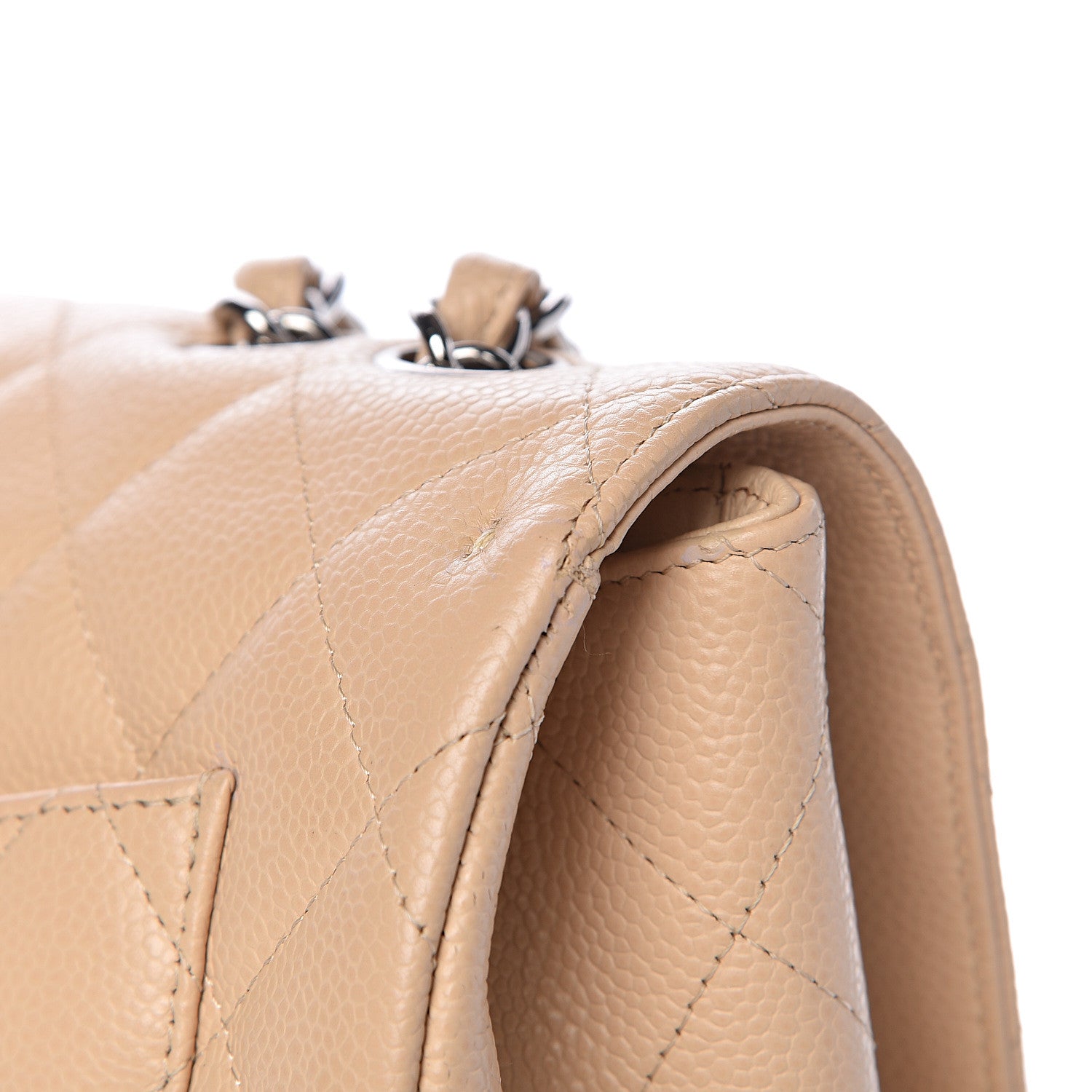 Chanel Caviar Quilted Jumbo Single Flap Beige Clair 21 of 23
