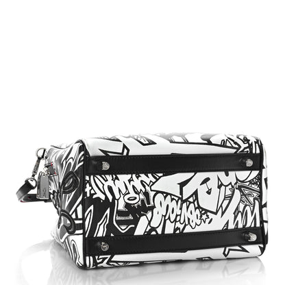 Christian Louboutin Calfskin Print Small Marie Jane Top Handle Black 4 of 8